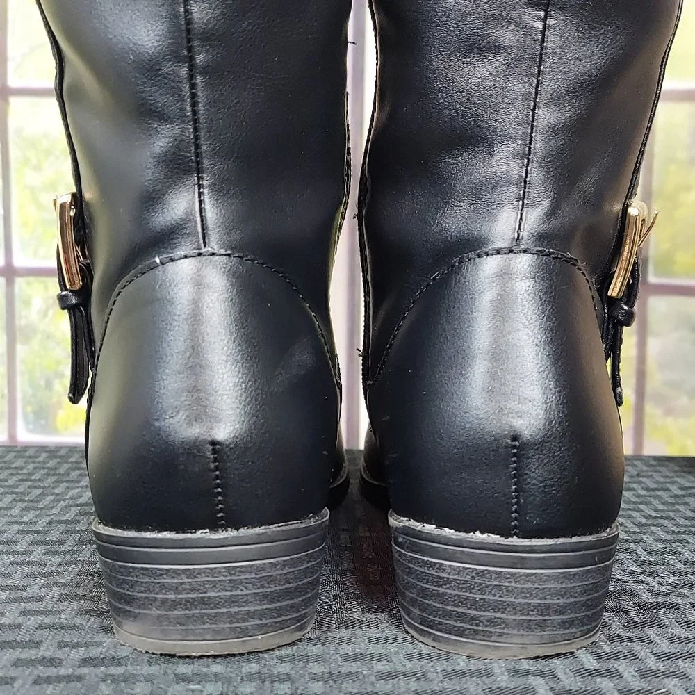 KAREN SCOTT DELIEE 2 FAUX LEATHER KNEE HIGH RIDING BOOTS